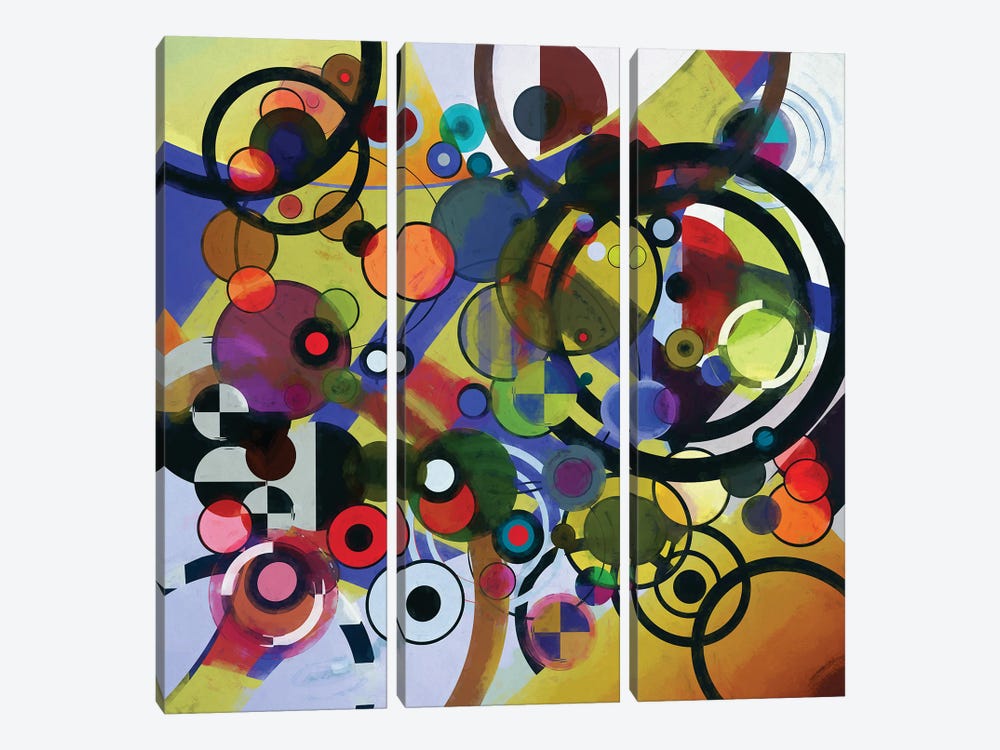 Circles IV by Angel Estevez 3-piece Canvas Art Print