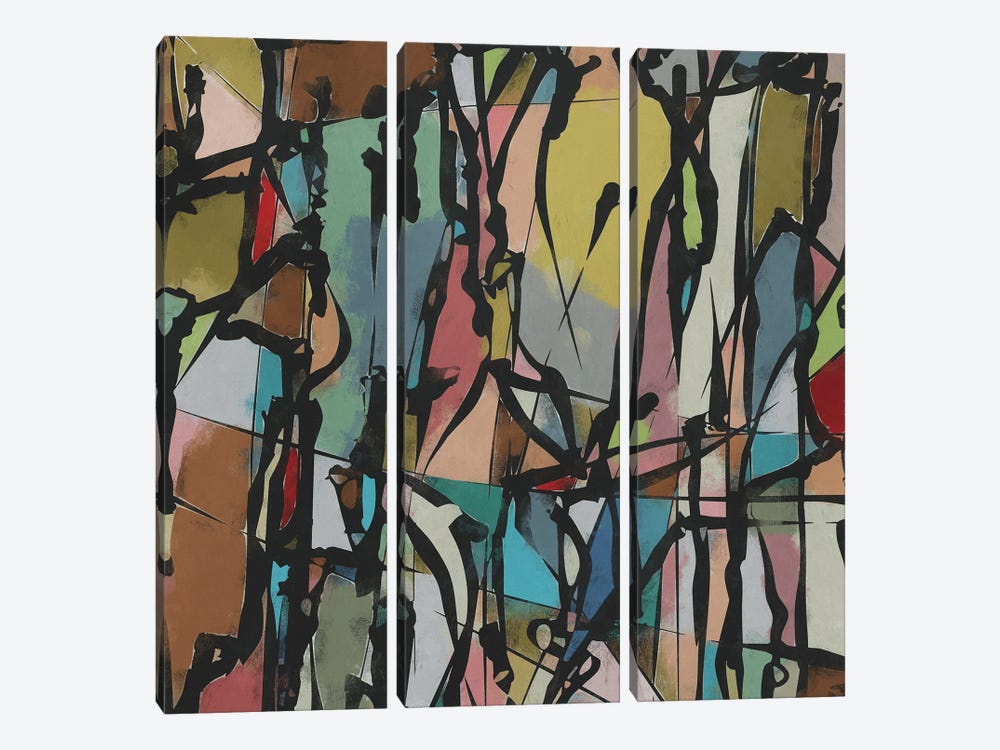 Pollock Wink XXII by Angel Estevez 3-piece Canvas Art Print