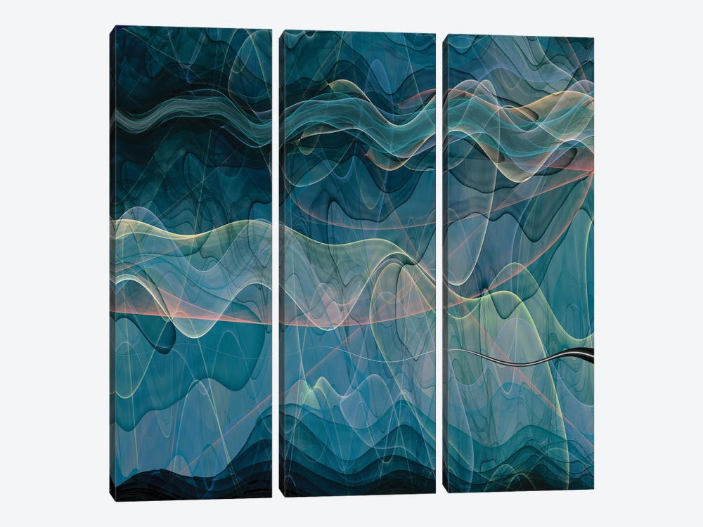 Waves Path by Angel Estevez 3-piece Canvas Art