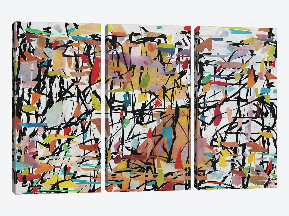 Pollock Wink XXV by Angel Estevez 3-piece Canvas Art Print