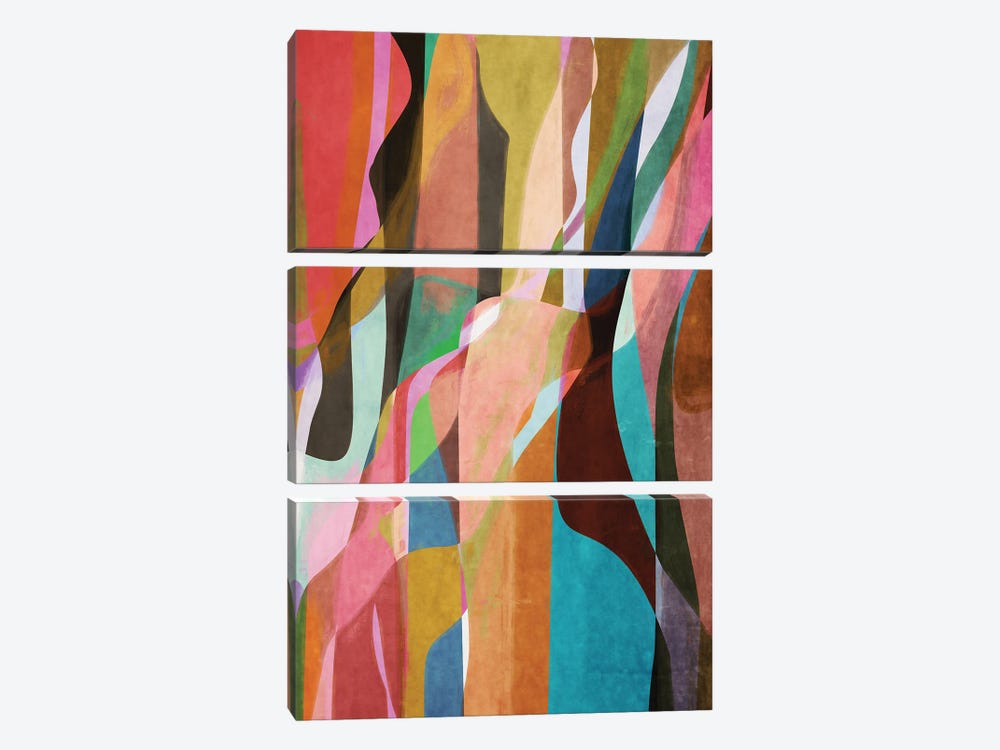 Mixing Colors and Shapes II by Angel Estevez 3-piece Canvas Wall Art