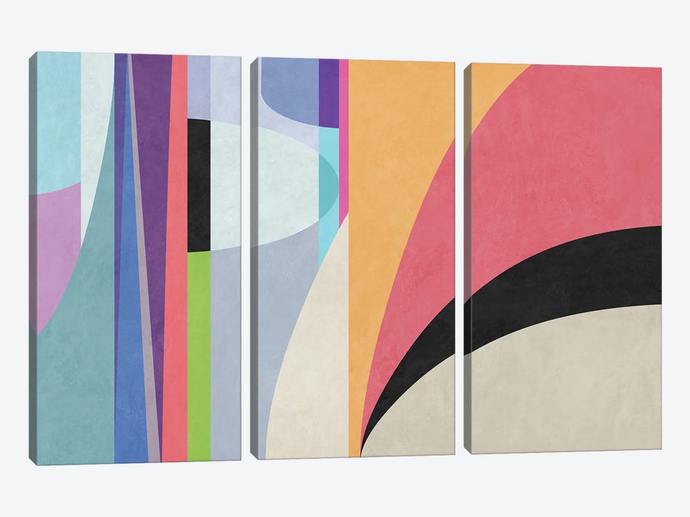 Geometric Concept XI by Angel Estevez 3-piece Canvas Art Print