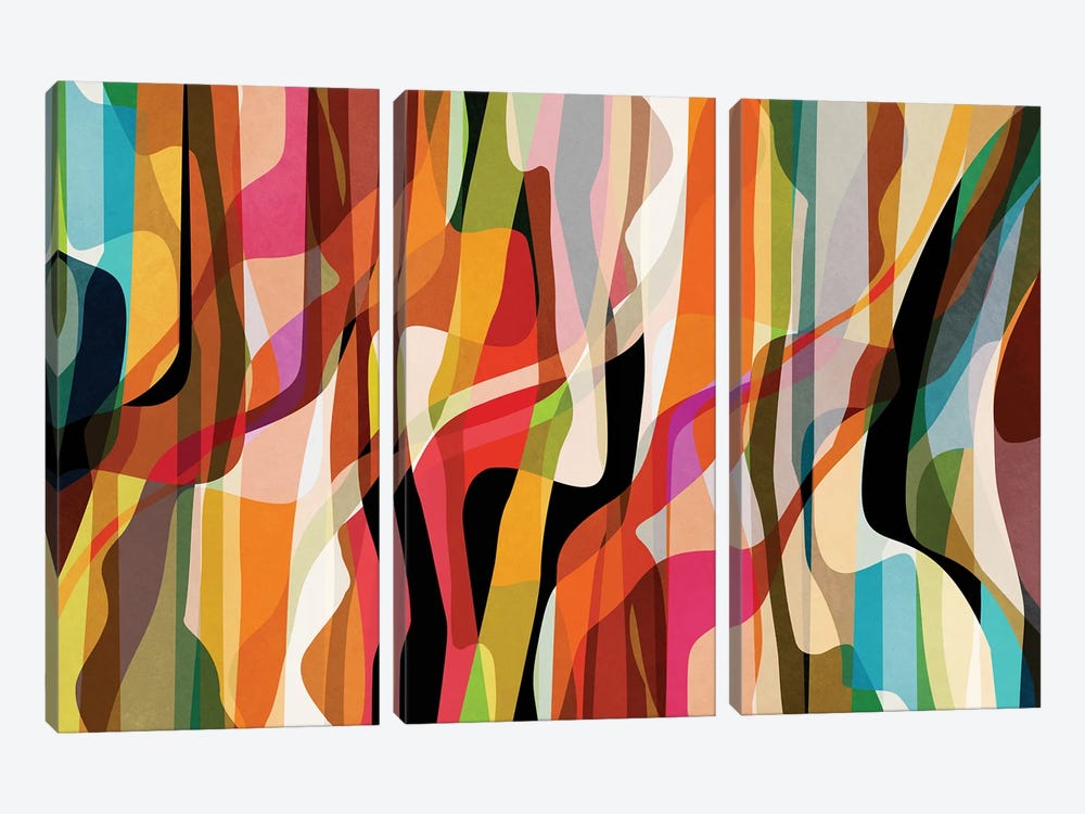 Colored Ripples by Angel Estevez 3-piece Art Print