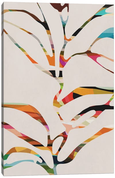 Colored Tree Canvas Art Print - Minimalist Living Room