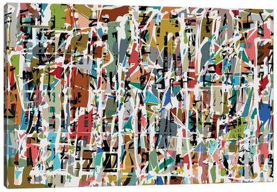 Mixing Colors And Shapes III Canvas Art Print - Similar to Jackson Pollock