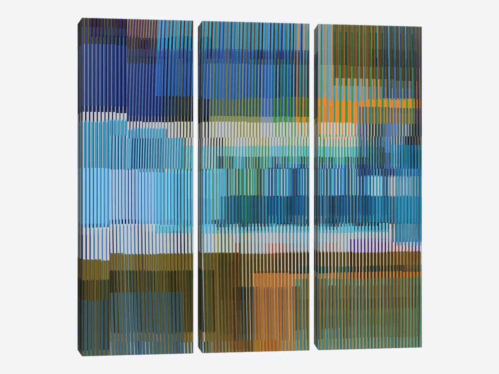 Multiple Colored Lines by Angel Estevez 3-piece Canvas Artwork