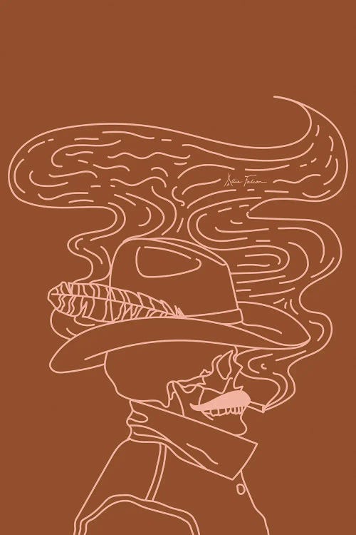 Love or Die Tryin' Cowhand in Rust by Allie Falcon wall art