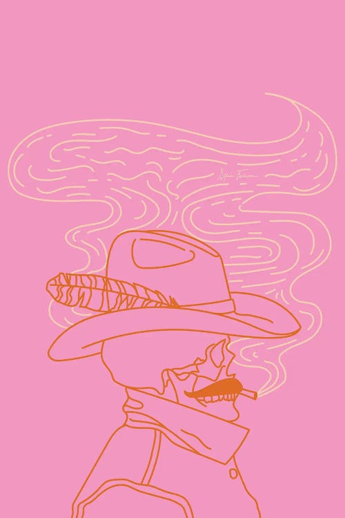 Love or Die Tryin' Cowhand in Pink by Allie Falcon wall art