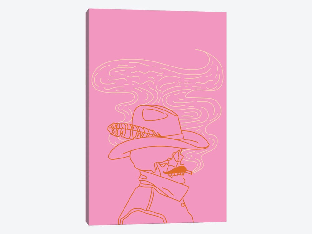 Love or Die Tryin' Cowhand in Pink 1-piece Canvas Wall Art