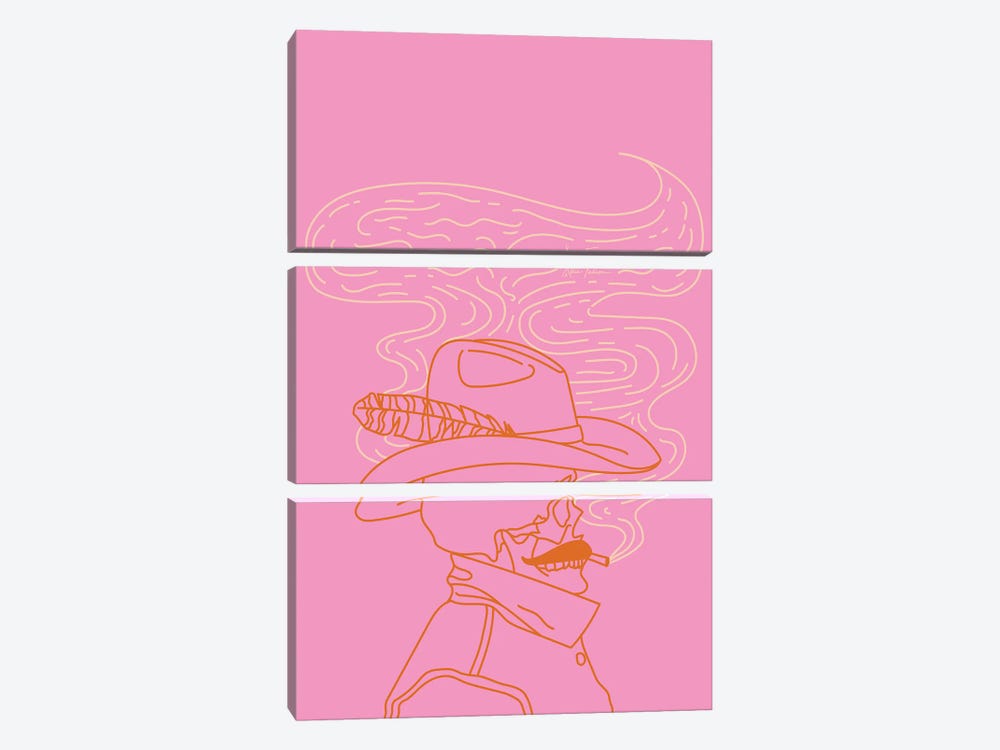 Love or Die Tryin' Cowhand in Pink 3-piece Canvas Art