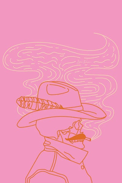 Western Décor: Love or Die Tryin' Cowhand in Pink by Allie Falcon