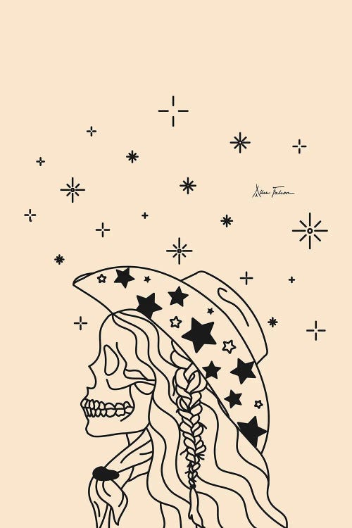 Love or Die Tryin' Rhinestone Cowgirl in Cream by Allie Falcon wall art