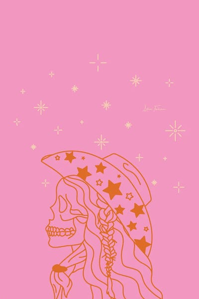 Love or Die Tryin' Rhinestone Cowgirl in Pink by Allie Falcon framed canvas print