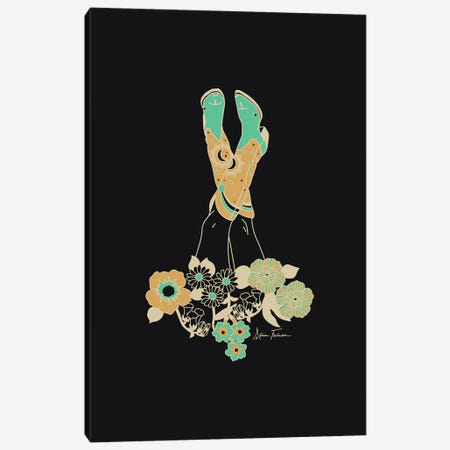 Love Stoned in Black & Turquoise Canvas Print #AFC22} by Allie Falcon Canvas Artwork