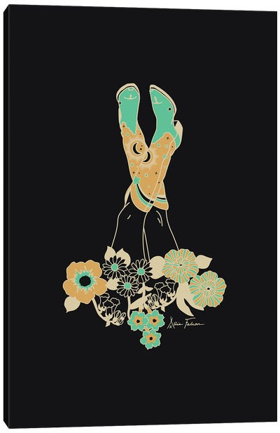 Love Stoned in Black & Turquoise Canvas Art Print