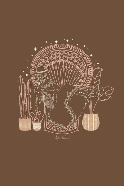 Canvas Print: Texas Bohemia in Brown & Blush by Allie Falcon