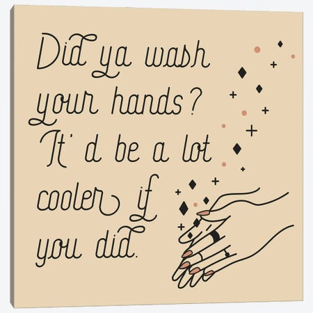 Wash Your Hands Canvas Print #AFC36} by Allie Falcon Canvas Art