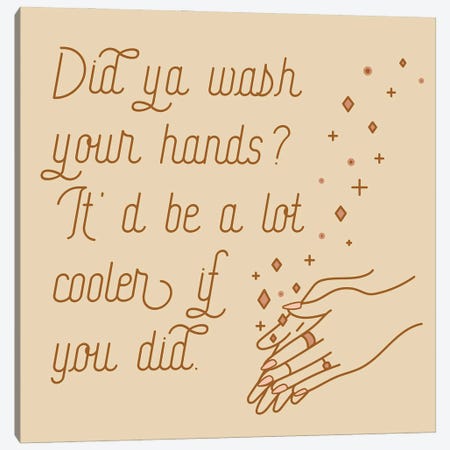 Wash Your Hands Mauve Canvas Print #AFC37} by Allie Falcon Canvas Artwork