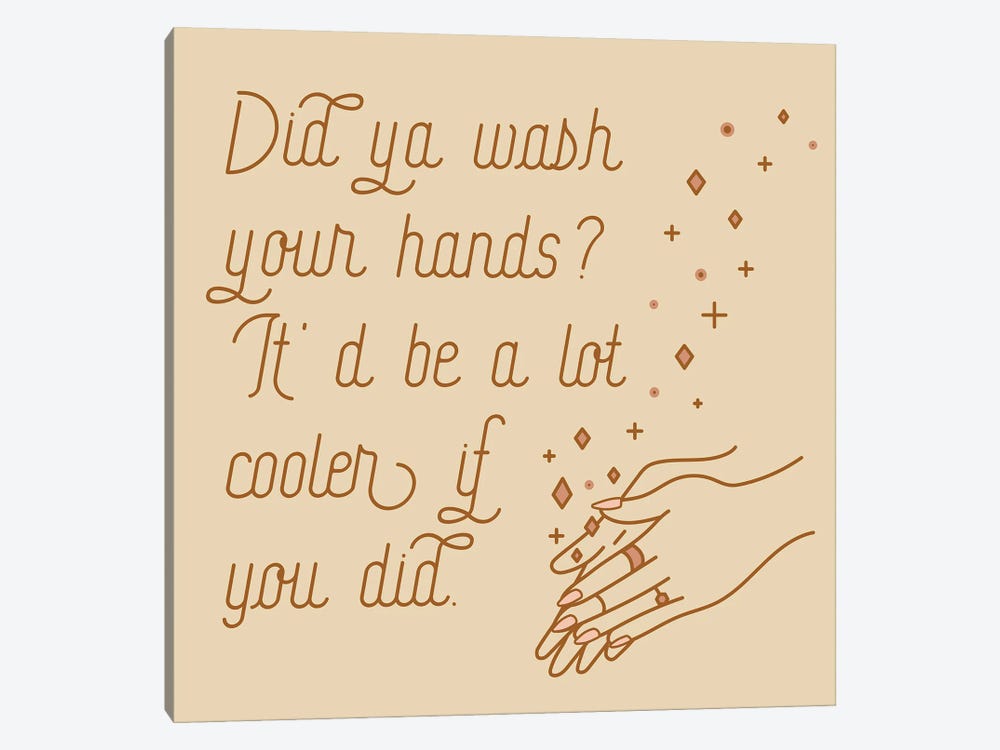 Wash Your Hands Mauve by Allie Falcon 1-piece Canvas Artwork