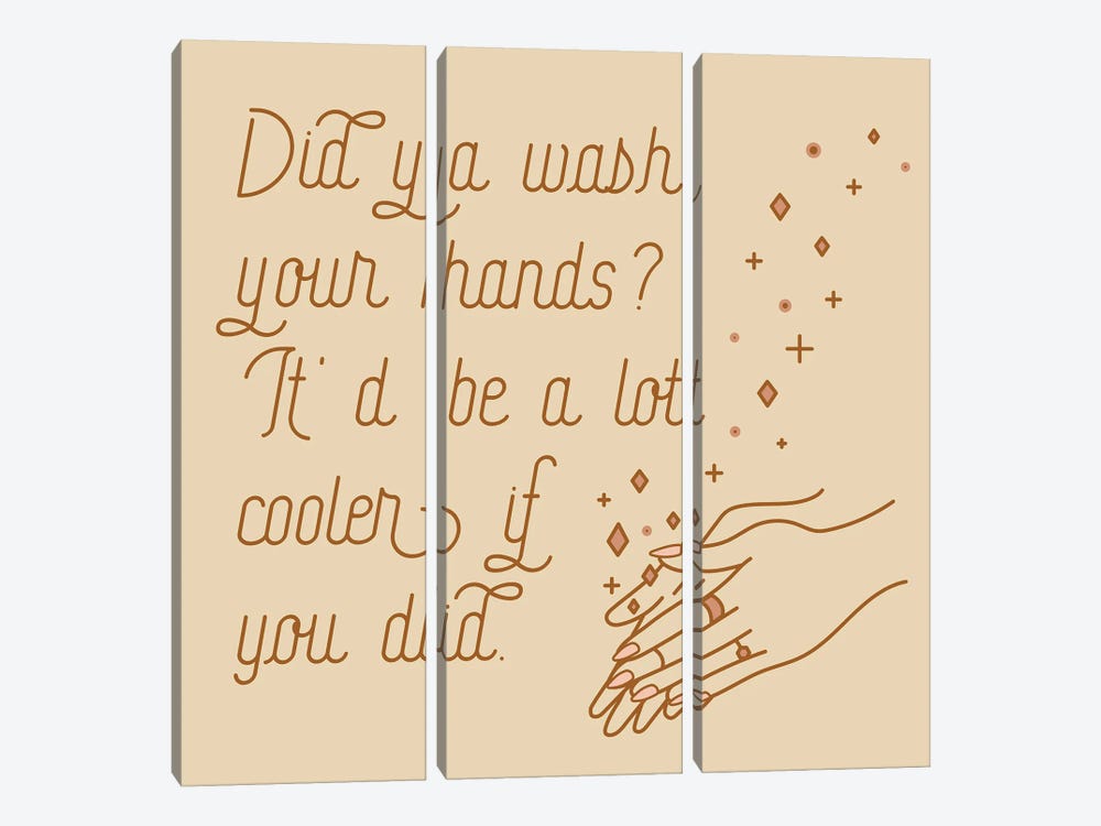 Wash Your Hands Mauve by Allie Falcon 3-piece Canvas Artwork