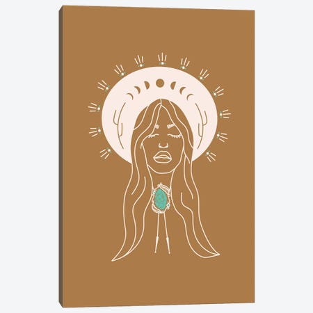 Desert Angel in Camel & Turquoise Canvas Print #AFC5} by Allie Falcon Canvas Artwork