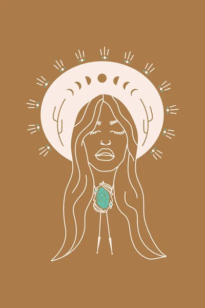 Minimalist Bohemian Decor: Desert Angel in Camel & Turquoise by Allie Falcon