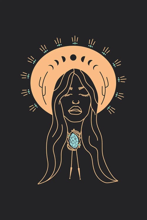 Desert Angel in Peachy & Charcoal Grey by Allie Falcon wall art