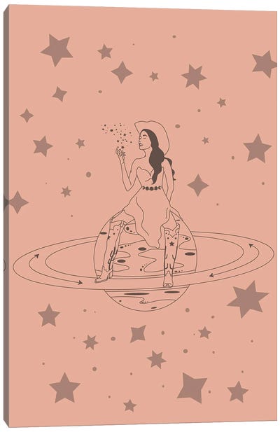 Janet From Another Planet Space Cowgirl Canvas Art Print - Allie Falcon