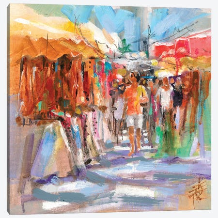 Market Scene II Canvas Print #AFD13} by Anne Farrall Doyle Canvas Artwork