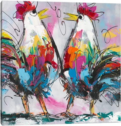 Let's Talk About Chicken Canvas Art Print