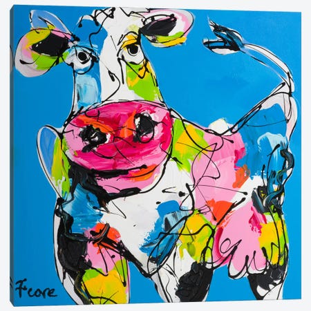 Colourful Art Cow Canvas Print #AFI3} by Art Fiore Art Print