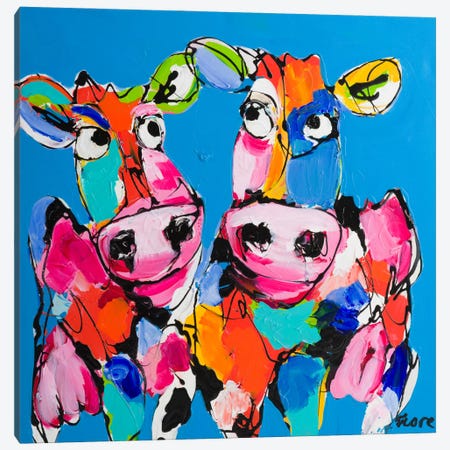 Colourful Art Cows Canvas Print #AFI4} by Art Fiore Canvas Artwork