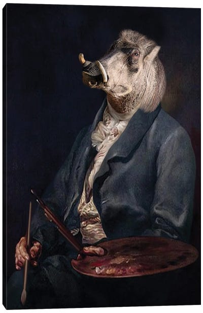 Andy Warthog Canvas Art Print - Animal Fancy