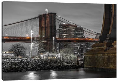New York XVIII Canvas Art Print - Brooklyn Bridge