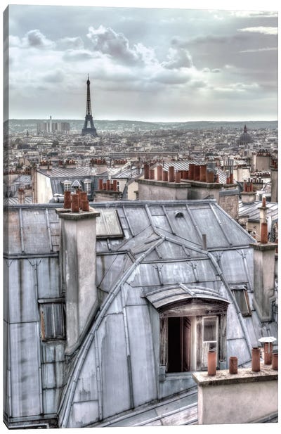 Paris Rooftops Canvas Art Print - Industrial Art