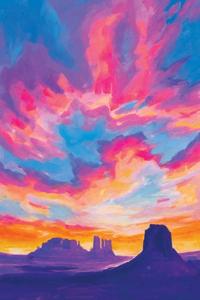 Desert Sunset Study by Andrea Fairservice framed canvas print