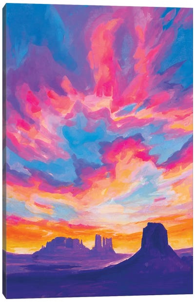 Desert Sunset Study Canvas Art Print - Andrea Fairservice