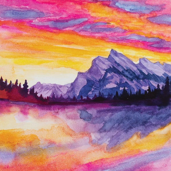 Glowy Lake At Sunset