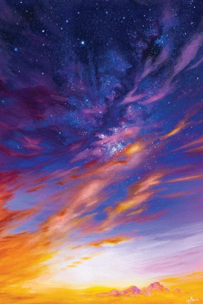 Longs Peak Glow by Andrea Fairservice framed canvas print