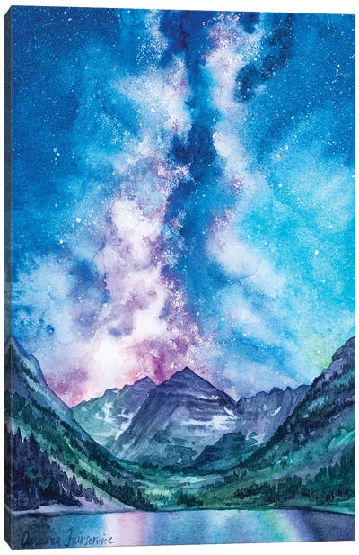 Maroon Bells Milkyway Canvas Art Print - Andrea Fairservice