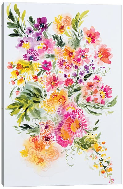 Playful Floral Canvas Art Print - Andrea Fairservice