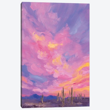 Saguaro Magic Hour Canvas Print #AFS60} by Andrea Fairservice Canvas Wall Art