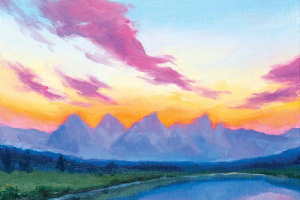 Andrea Fairservice: Tetons At Dusk by Andrea Fairservice