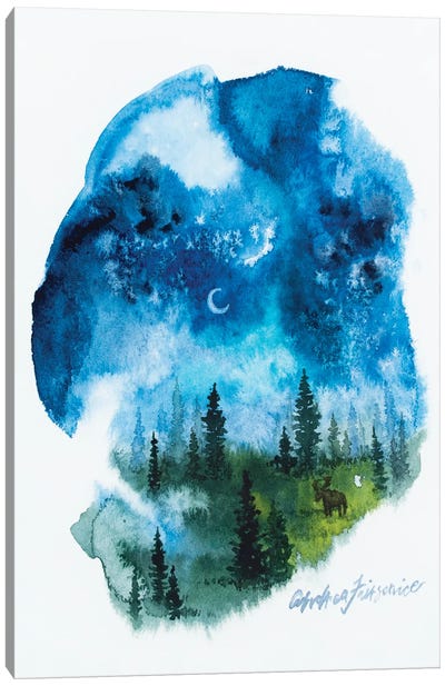 Cresent Moon Canvas Art Print - Andrea Fairservice