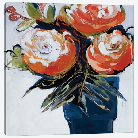 A Pot Of Blooms Canvas Print #AFT3} by A. Fitzsimmons Art Print