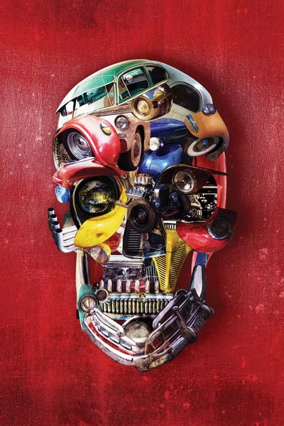 Hotrod Skull Port by Ali Gulec canvas print
