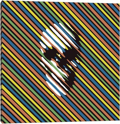 Stripe Skull Canvas Art Print - Stripe Patterns