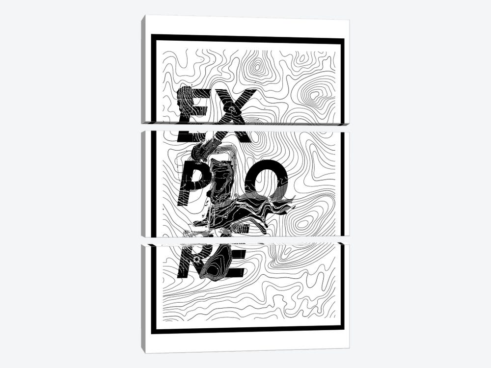 Explore Map 3-piece Canvas Print