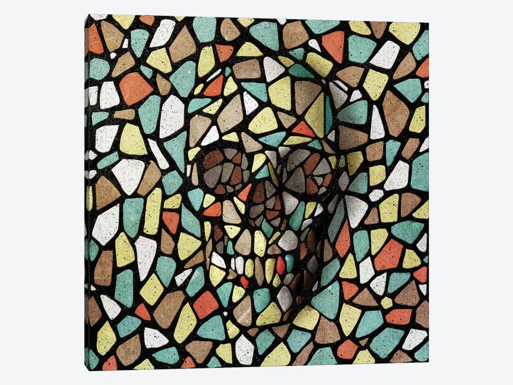 Mosaic Skull Color by Ali Gulec 1-piece Canvas Artwork