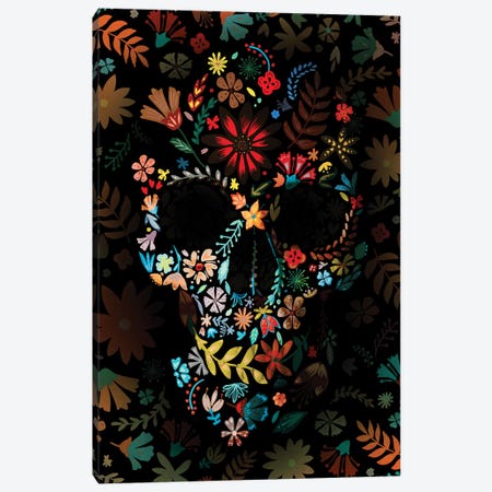 Flowery Skull Canvas Print #AGC135} by Ali Gulec Art Print